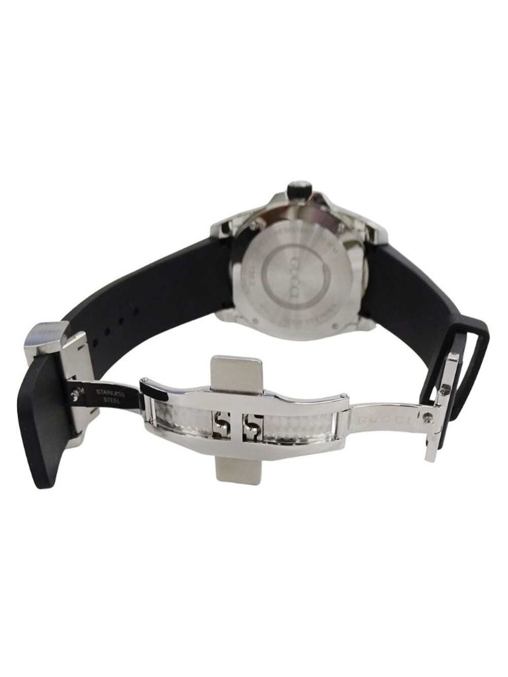 Gucci Watch Dive Snake Date Quartz Stainless Steel Rubber 136.2 Black Polished - Picture 4 of 13